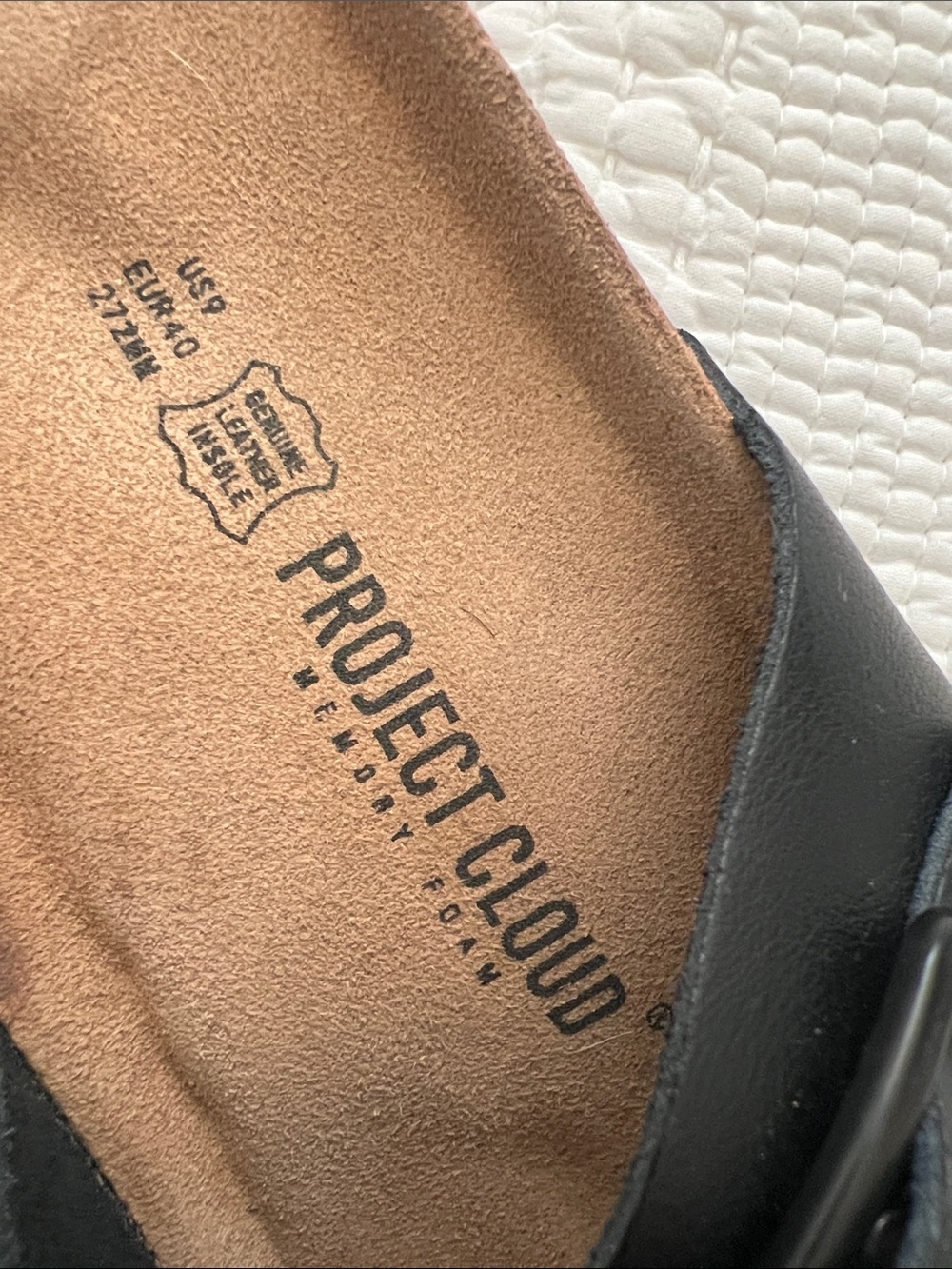 Leather Black Slide Sandals with Buckle - Picture 7 of 11